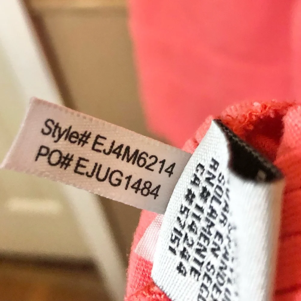 Eliza J Pleated Stripe‎ Short Sleeve Dress Coral Pink 6 - Picture 6 of 8